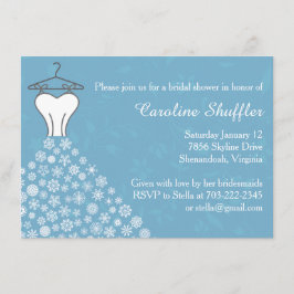 Tarjeta De Recepción Vestido de Novia Copos de Nieve de Invierno Ducha 