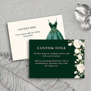 Tarjeta De Recepción Vestido Princesa Quinceanera y Rosas Personalizado