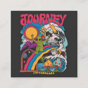Tarjeta De Recepción Viaje, Calavera Estética, Calavera de hongos vinta