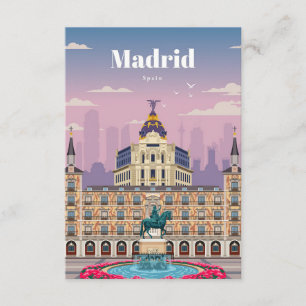 Tarjeta De Recepción Viaje De Arte Viajero A Madrid España