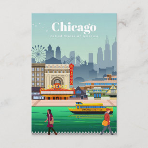 Tarjeta De Recepción Viajes De Arte Viajero A Chicago