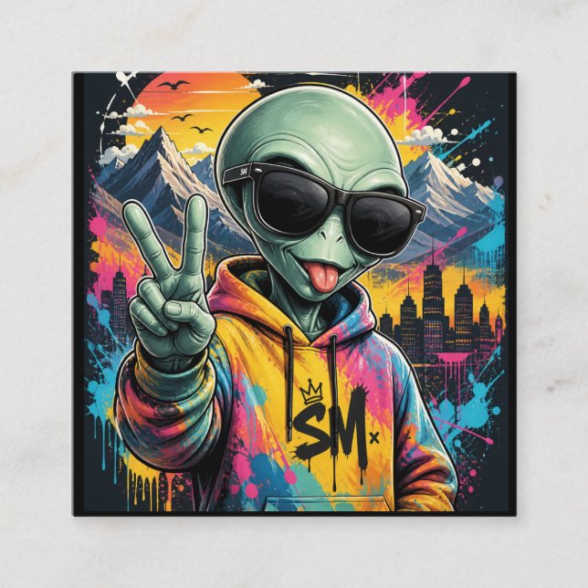 Tarjeta De Recepción Vibraciones Divertidas de Alien (Anverso)