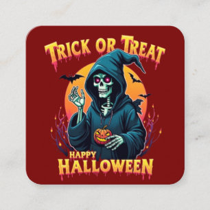 Tarjeta De Recepción Vibraciones espeluznantes de Halloween: esqueleto 