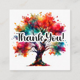 Tarjeta De Recepción Vibrant Watercolor Tree Thank You Business