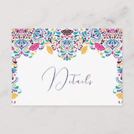 Tarjeta De Recepción Vibrante Boda arcoiris al estilo de la Fiesta Mexi