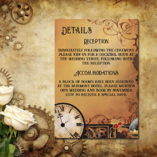 Tarjeta De Recepción Victorian Steampunk Elegance Boda