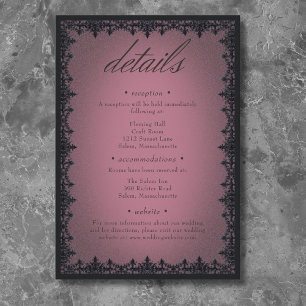Tarjeta De Recepción Victoriano Gótico Iron Border Burgundy Boda