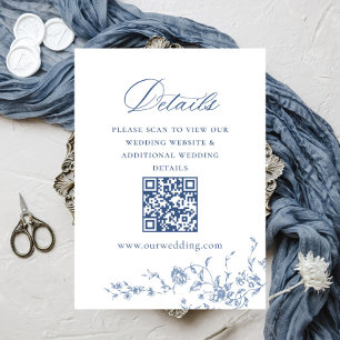 Tarjeta De Recepción Victoriano Ornate Grace Boda QR Detalles del códig