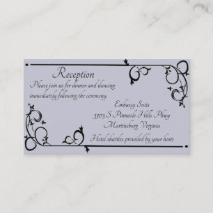 Tarjeta De Recepción Vid gris y negra elegante el fluir floral