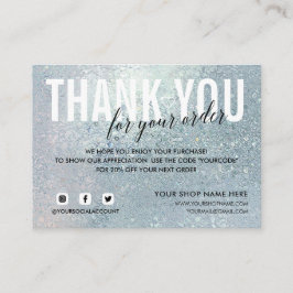 Tarjeta De Recepción Vidrio azul GRACIAS POR TU ORDEN SOCIAL