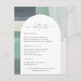 Tarjeta De Recepción Vidrio oceánico costero | Detalles del invitado de