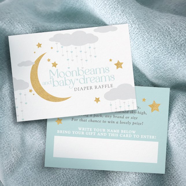 Tarjeta De Recepción Vigas de luna niño azul ducha de bebé rifa de paña (Subido por el creador)