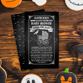 Tarjeta De Recepción Viñage Stroller Halloween Baby Shower Book