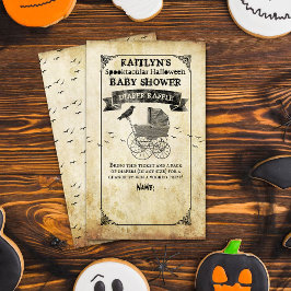 Tarjeta De Recepción Viñage Stroller Halloween Baby Shower Diaper