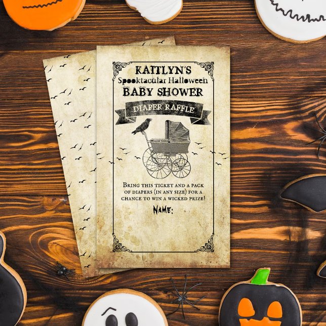 Tarjeta De Recepción Viñage Stroller Halloween Baby Shower Diaper (Subido por el creador)