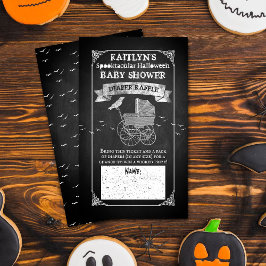 Tarjeta De Recepción Viñage Stroller Halloween Baby Shower Diaper