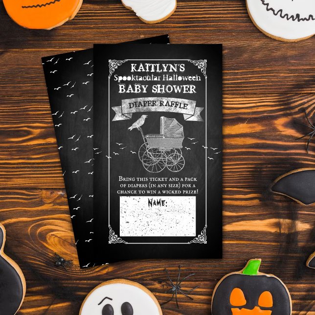 Tarjeta De Recepción Viñage Stroller Halloween Baby Shower Diaper (Subido por el creador)