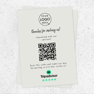 Tarjeta De Recepción Vínculo de clasificación de TripAdvisor   QR Code 