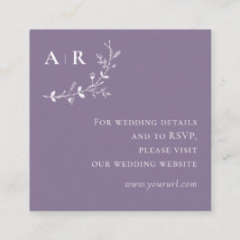 Tarjeta De Recepción Vine Scroll Boda Website Detalles Purple