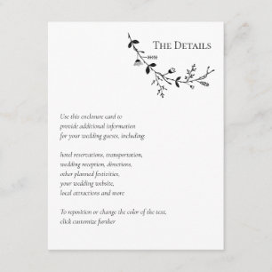 Tarjeta De Recepción Vine Scroll Boda Website, RSVP, los detalles