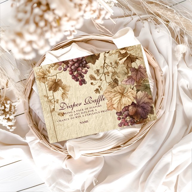 Tarjeta De Recepción Vineyard Grape Floral Diapper Raffle  (Subido por el creador)