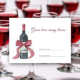 Tarjeta De Recepción Vino antes de votos Cuántos besos juego nupcial