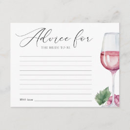 Tarjeta De Recepción Vino antes de Vows Bridal Shower Advances y Wiers