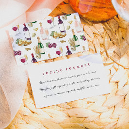 Tarjeta De Recepción Vino antes de Vows Vino Ducha De Novias