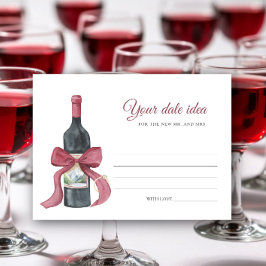 Tarjeta De Recepción Vino before Vows Bridal shower Date night ideas