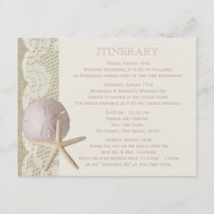 Tarjeta De Recepción Vintage Beach Itinerary