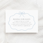 Tarjeta De Recepción Vintage Blue Bow Boy Baby Shower Books para bebé<br><div class="desc">Invite a sus amigos y familiares a que traigan un libro para bebés con esta elegante tarjeta de alojamiento con motivos de la proa azul.</div>