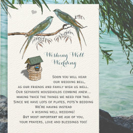 Tarjeta De Recepción Vintage Bluebirds Wire Well Boda