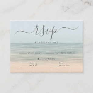 Tarjeta De Recepción Vintage bodas hawaianas frente a la playa RSVP