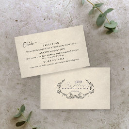 Tarjeta De Recepción Vintage Boho Style Wedding Details & Closer Card