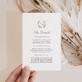 Tarjeta De Recepción Vintage Burnt Naranja Garden Wedding Detalles Inse