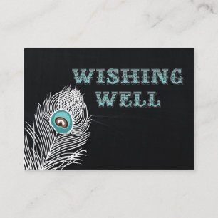Tarjeta De Recepción Vintage Chalkboard peacock boda deseando lo mejor