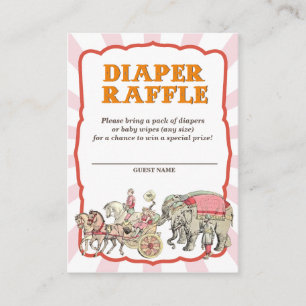 Tarjeta De Recepción Vintage Circus Diaper Raffle Tickets
