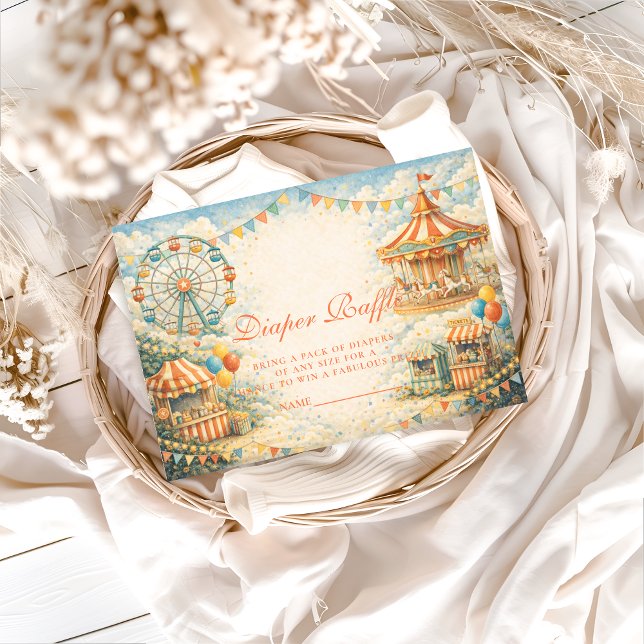 Tarjeta De Recepción Vintage Circus Diapper Raffle (Subido por el creador)