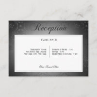 Vintage Dark Gótico Negro Damask Wedding Receptor