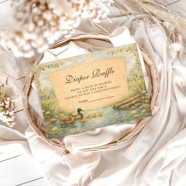 Tarjeta De Recepción Vintage Duck Diapper Raffle (Subido por el creador)