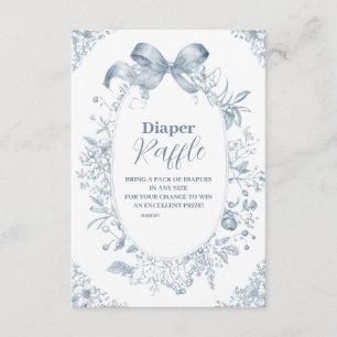 Tarjeta De Recepción Vintage Dusty Blue Bow Raffle Diapper