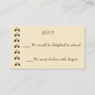 Tarjeta De Recepción Vintage Ecru Wedding RSVP
