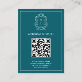 Tarjeta De Recepción Vintage Elegant Tale Blue With Border Wedding