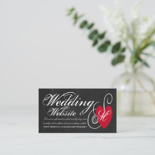 Tarjeta De Recepción Vintage Fancy Heart - Sitio web del Boda de Chalkb