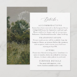Tarjeta De Recepción Vintage Field, detalles de boda inspirados en el a