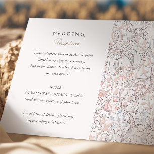 Tarjeta De Recepción Vintage Floral Elegance Wedding Card