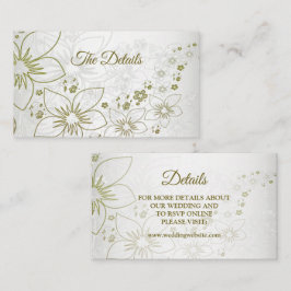 Tarjeta De Recepción Vintage Floral Greenery  Elegant Wedding Detail