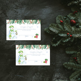 Tarjeta De Recepción Vintage Floral Snowman Diaper Raffle Baby Shower