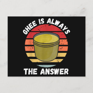 Tarjeta De Recepción Vintage Ghee Es Siempre La Respuesta Retro Food Lo