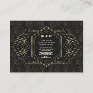 Tarjeta De Recepción Vintage Gold Great Gatsby Wedding